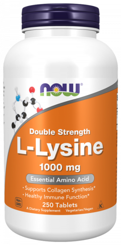 NOW Double Strength L-Lysine 1000 mg, Двойная сила L-Лизин 1000 мг