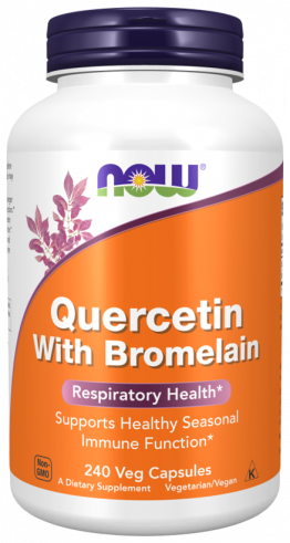 NOW Quercetin With Bromelain, Кверцетин с Бромелайном, 240 капсул