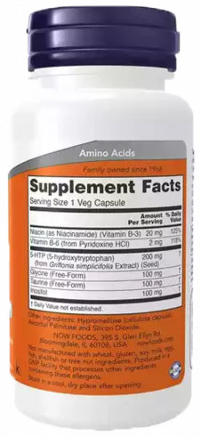 NOW Double Strength 5-HTP 200 mg, 60 капсул