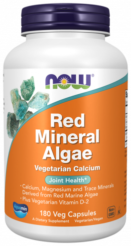 NOW Red Mineral Algae, Красные минеральные водоросли, 180 капсул
