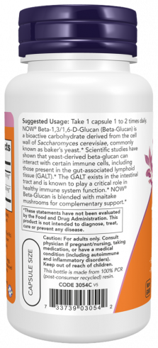NOW Beta-1,3/1,6-D-Glucan, 90 капсул